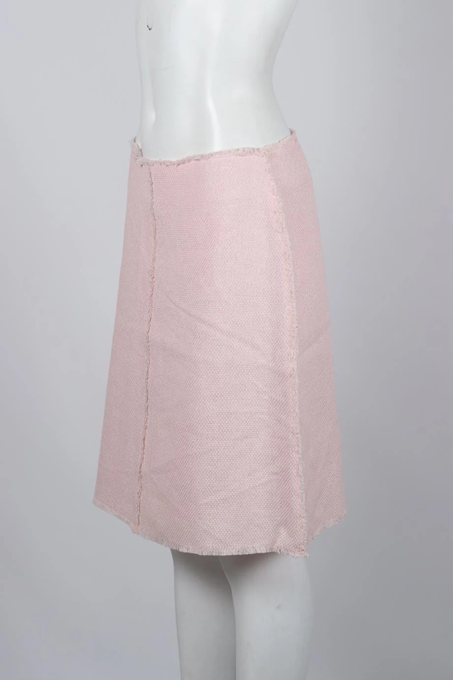 BALMAIN METALLIC COTTON BLEND TWEED SKIRT FR 42 UK 14 - Image 3