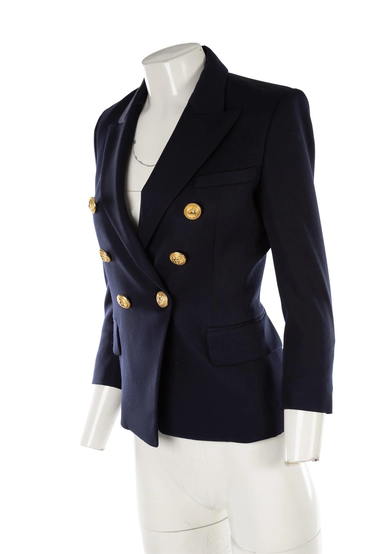BALMAIN NAVY WOOL BLAZER FR 36 UK 8 - Image 3