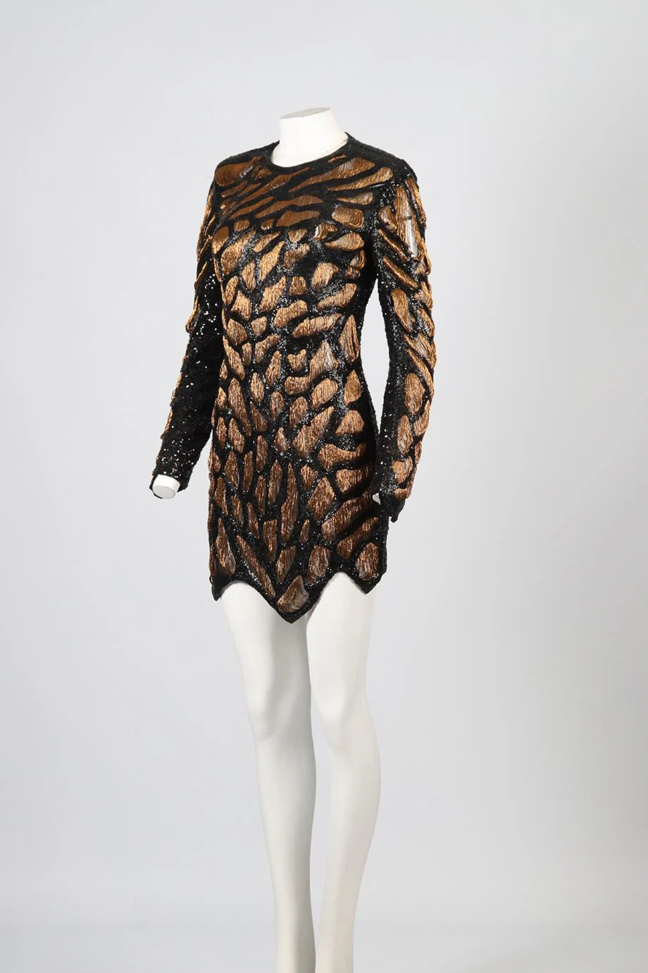 BALMAIN SEQUIN MINI DRESS FR 38 UK 10 - Image 3