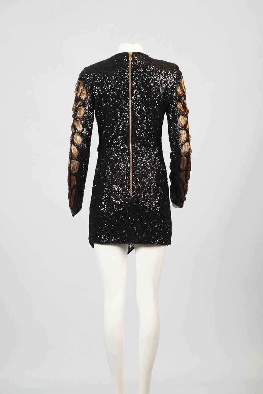 BALMAIN SEQUIN MINI DRESS FR 38 UK 10 - Image 4