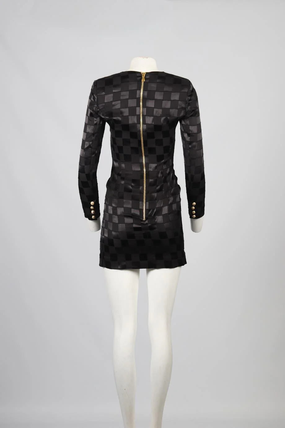 BALMAIN SILK BLEND MINI DRESS FR 36 UK 8 - Image 4