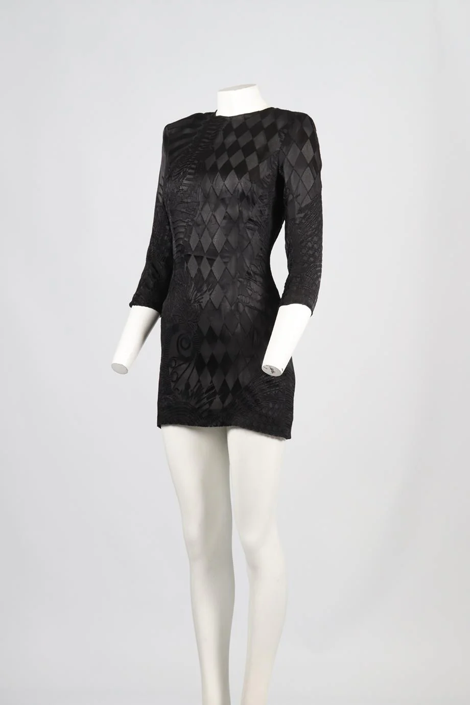 BALMAIN SILK BLEND MINI DRESS FR 40 UK 12 - Image 3