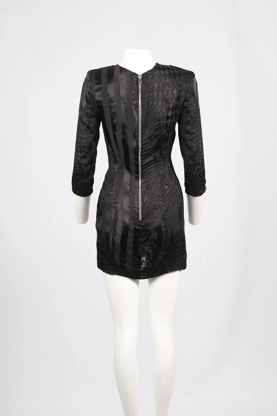 BALMAIN SILK BLEND MINI DRESS FR 40 UK 12 - Image 4