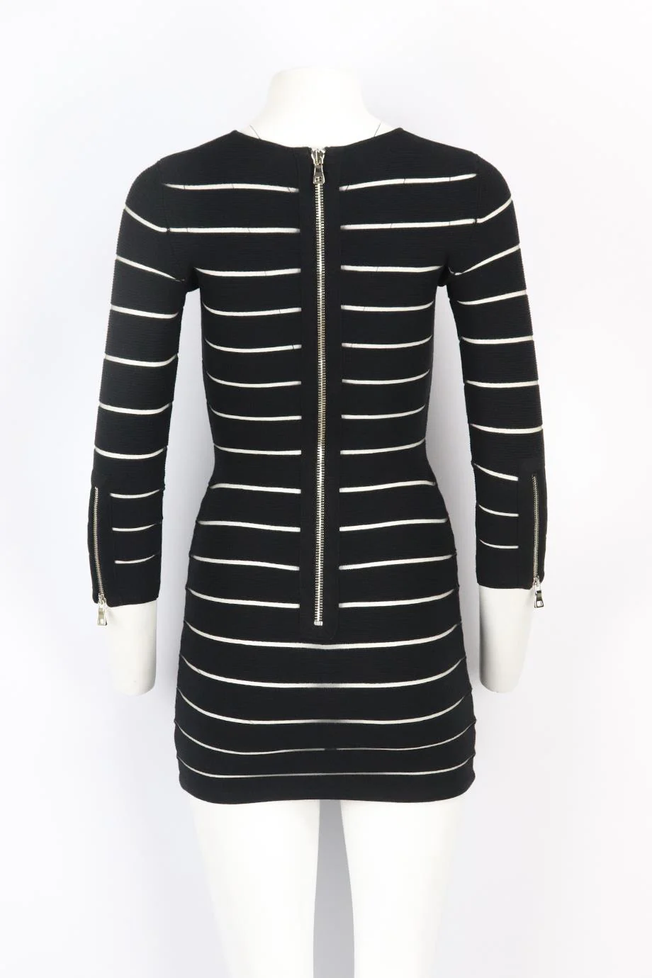 BALMAIN STRETCH KNIT MINI DRESS FR 36 UK 8 - Image 4