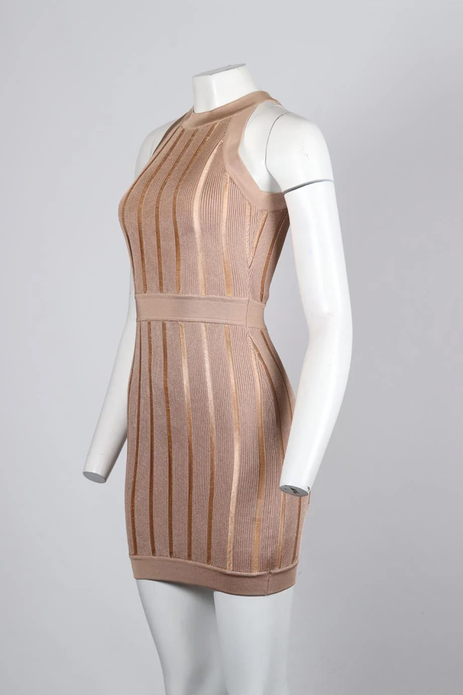 BALMAIN STRETCH KNIT MINI DRESS FR 36 UK 8 - Image 3