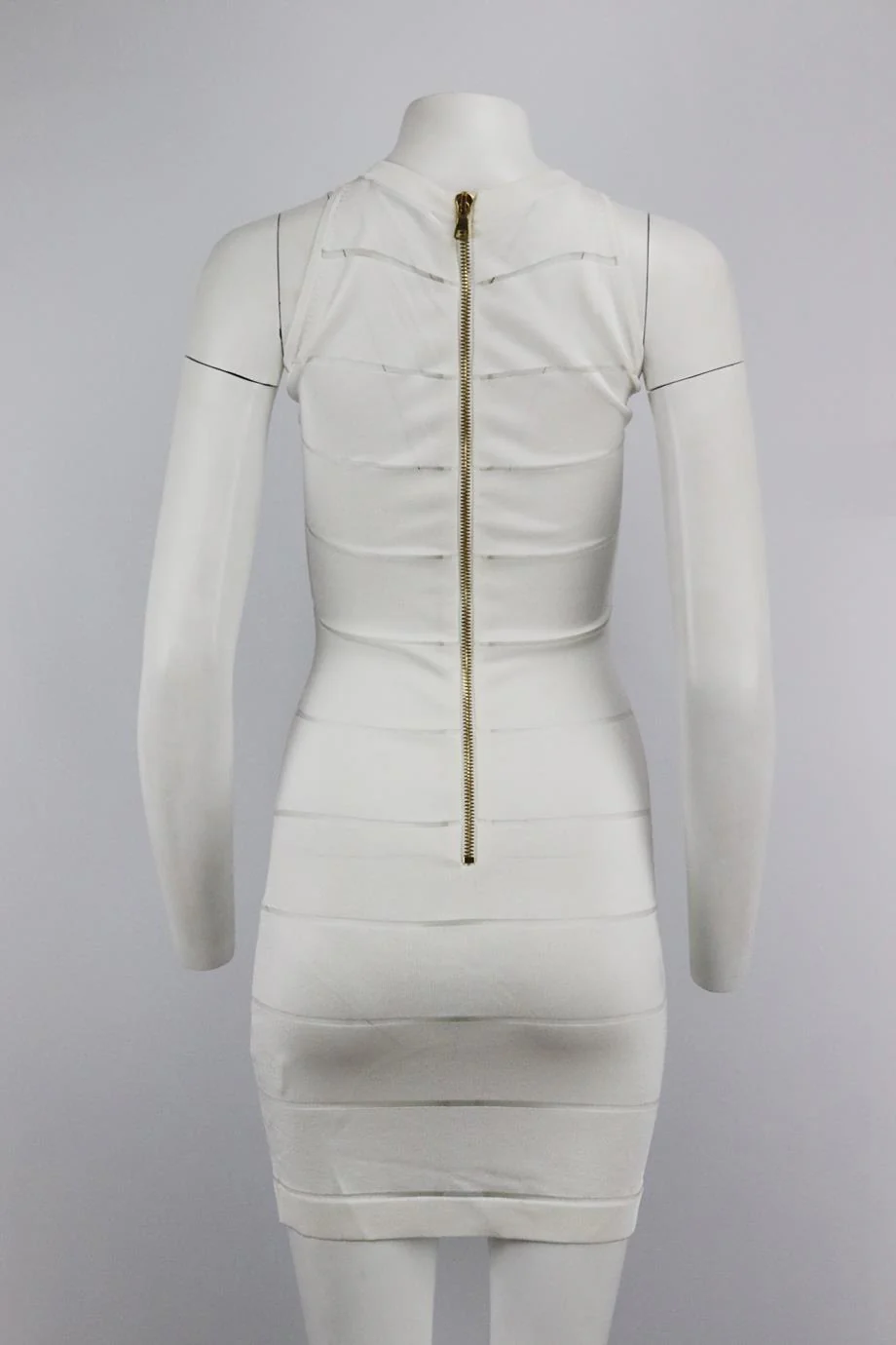 BALMAIN STRETCH KNIT MINI DRESS FR 36 UK 8 - Image 4
