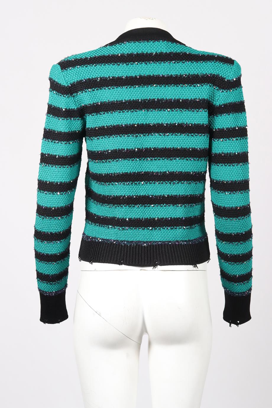 BALMAIN STRIPED KNIT JACKET FR 36 UK 8 - Image 4