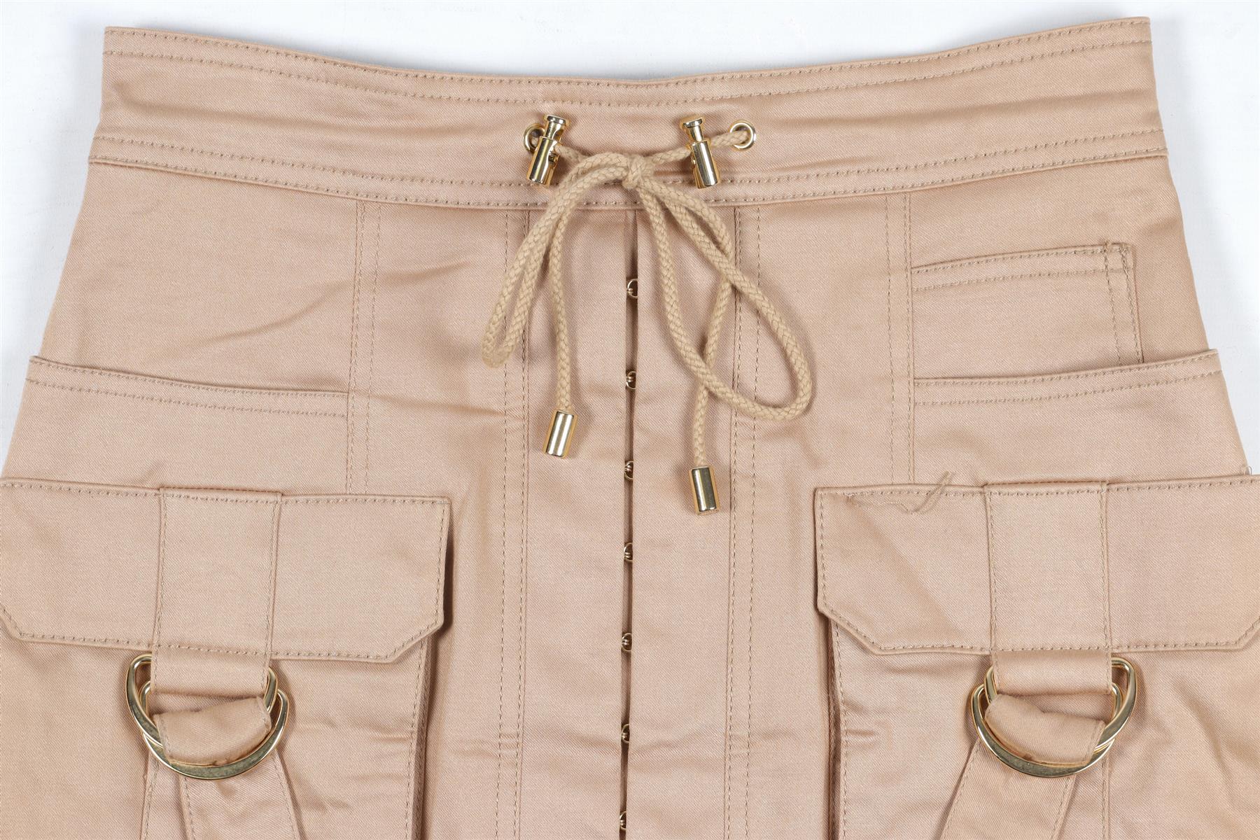 BALMAIN TAN COTTON MINI SKIRT FR 36 UK 8 - Image 3