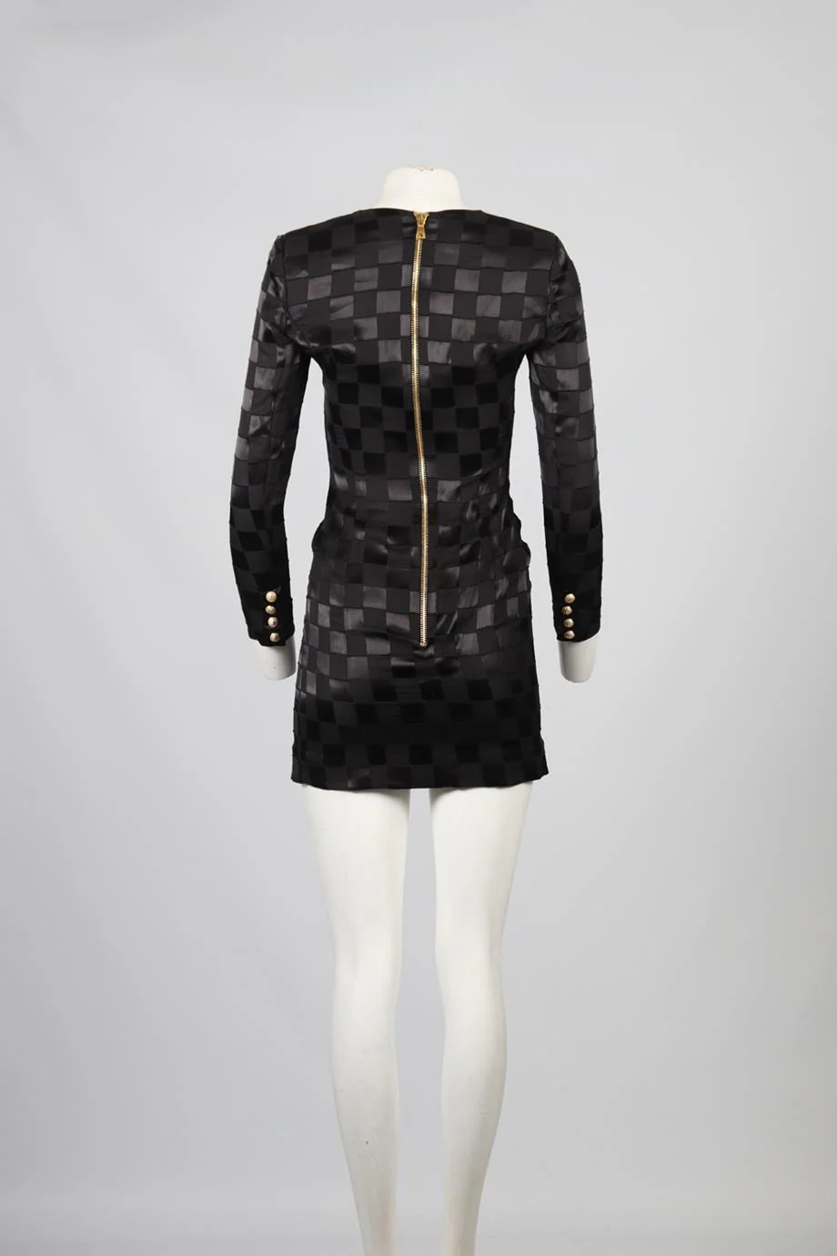 BALMAIN WOOL BLEND MINI DRESS FR 36 UK 8 - Image 4