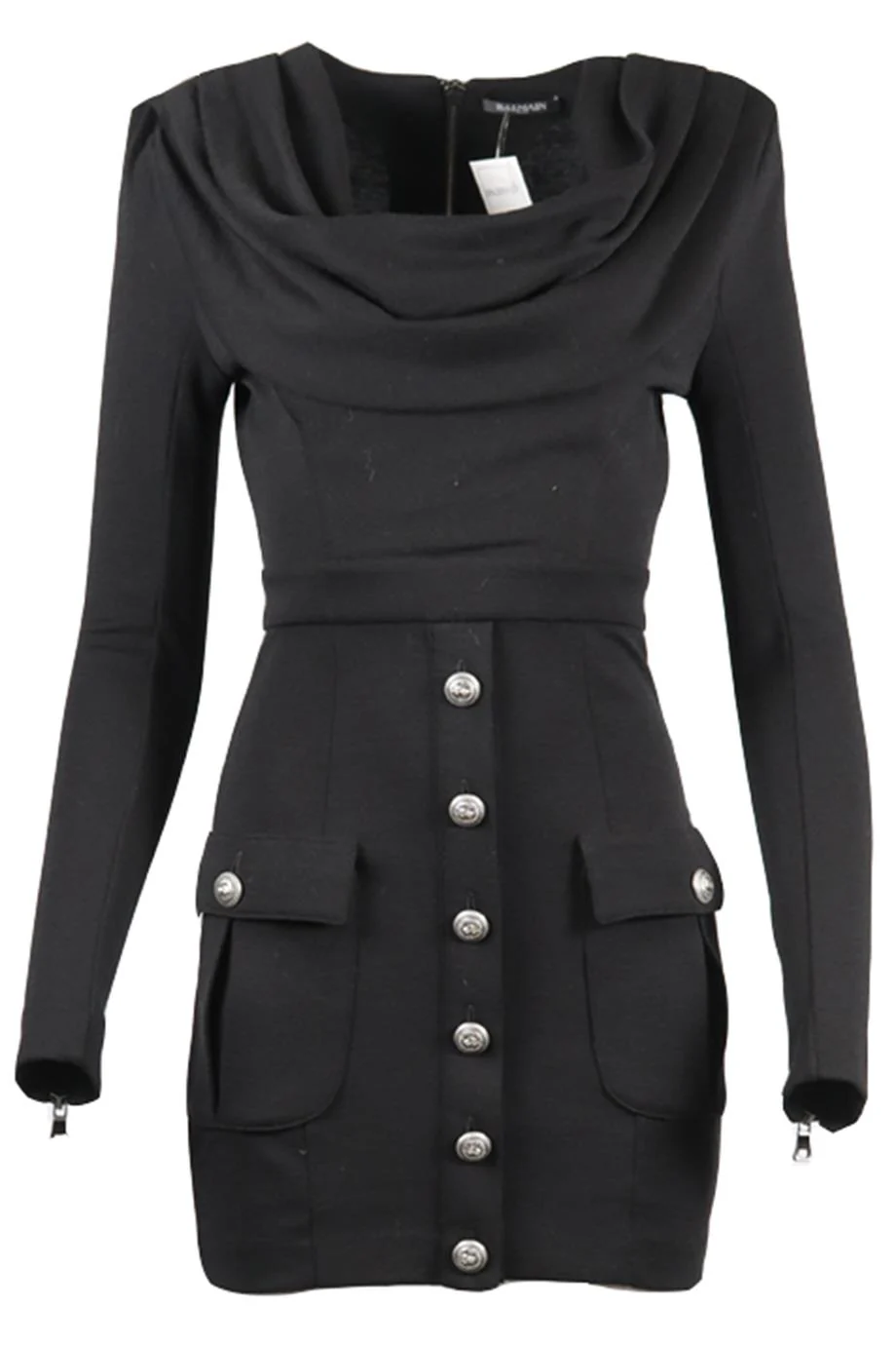 BALMAIN WOOL MINI DRESS FR 36 UK 8