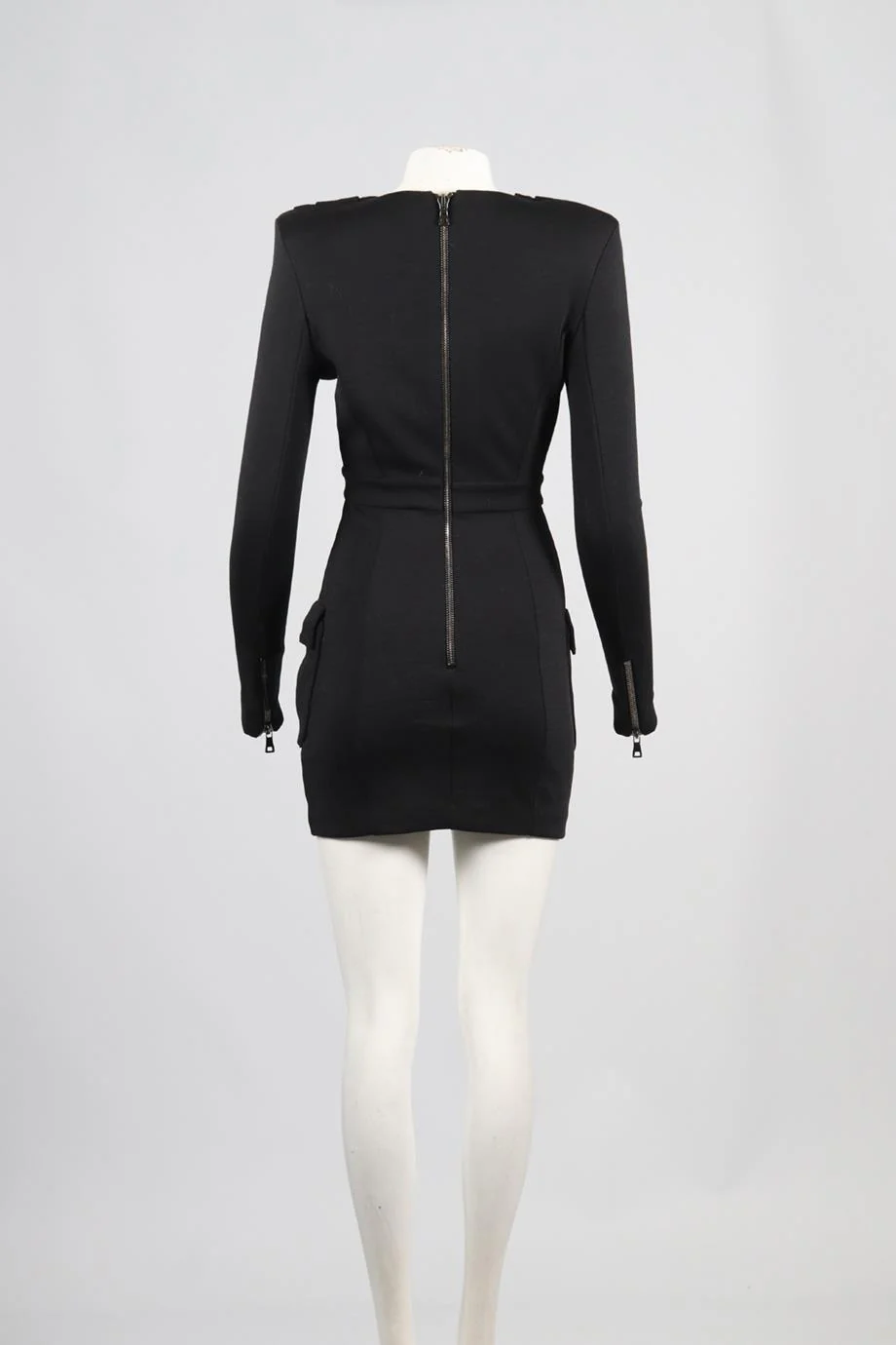 BALMAIN WOOL MINI DRESS FR 36 UK 8 - Image 4