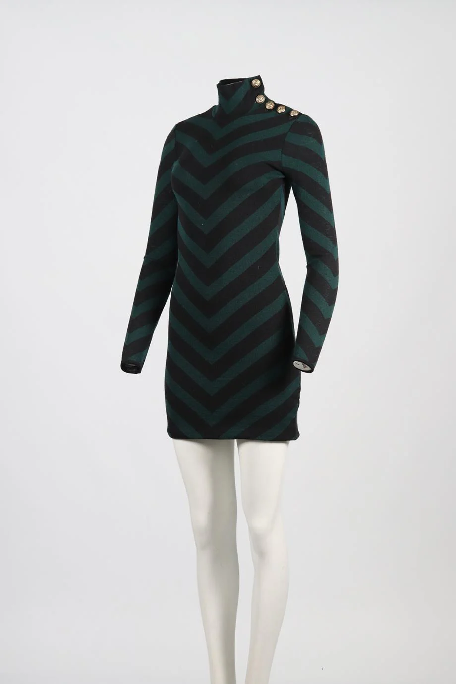 BALMAIN WOOL MINI DRESS FR 38 UK 10 - Image 3