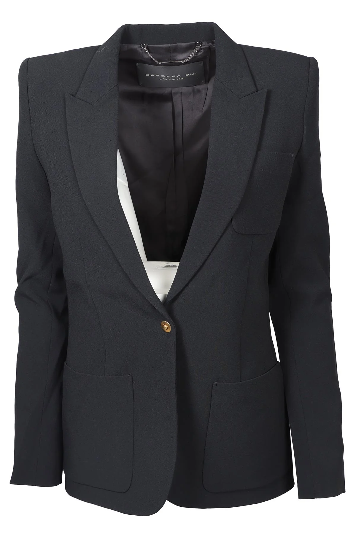 BARBARA BUI BLACK WOVEN BLAZER FR 38 UK 10