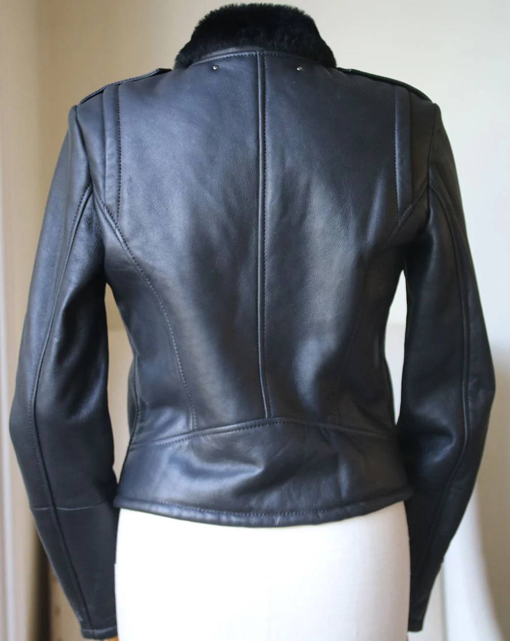 BARBARA BUI SHEARLING LAMBSKIN JACKET FR 40 UK 12 - Image 5