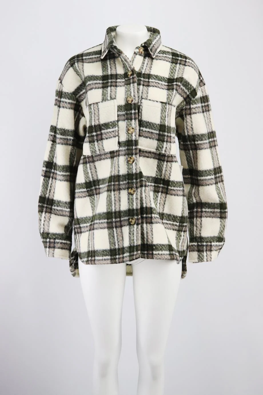 BARDROT CHECKED WOOL BLEND JACKET SMALL - Image 2