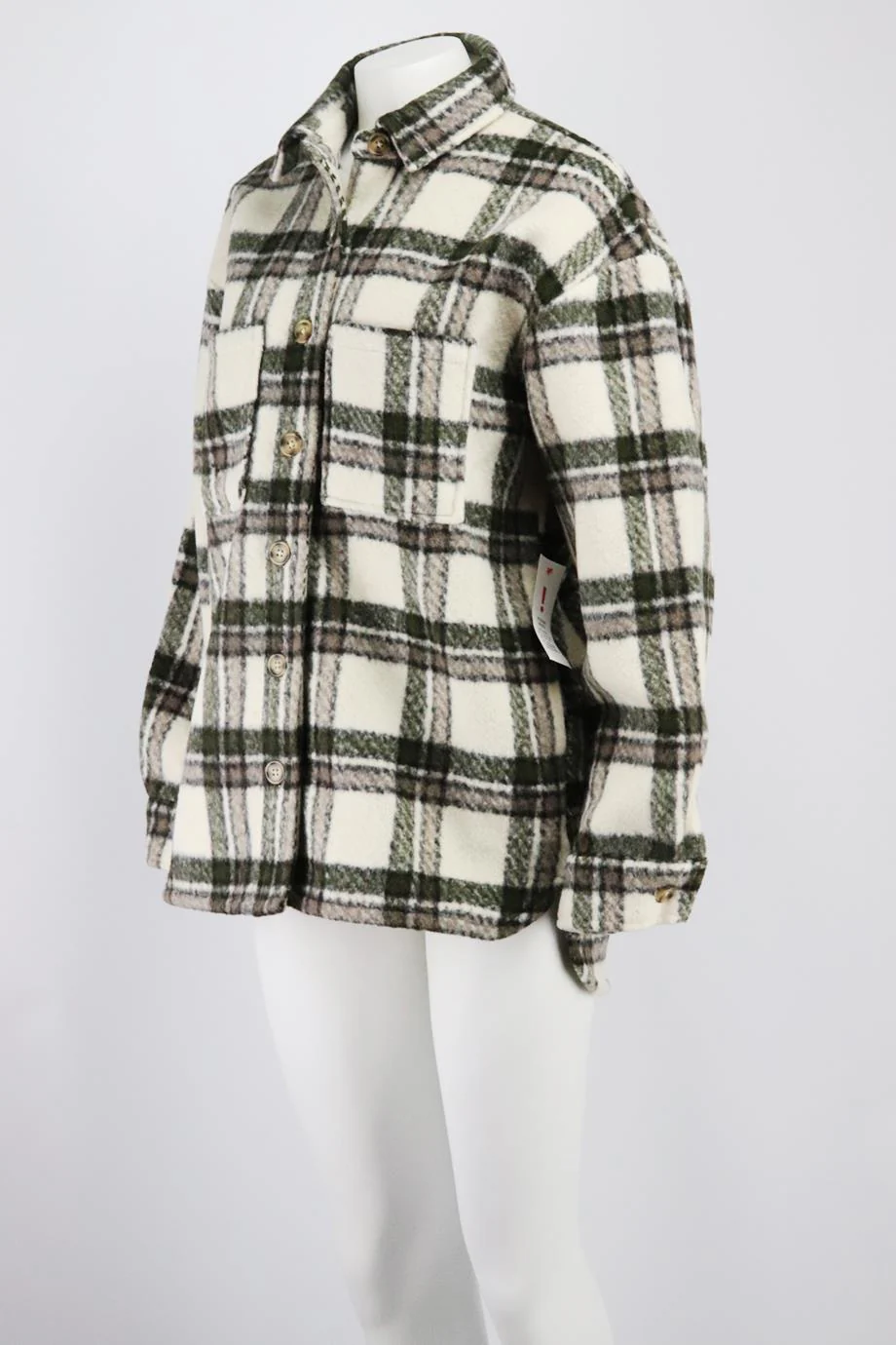 BARDROT CHECKED WOOL BLEND JACKET SMALL - Image 3