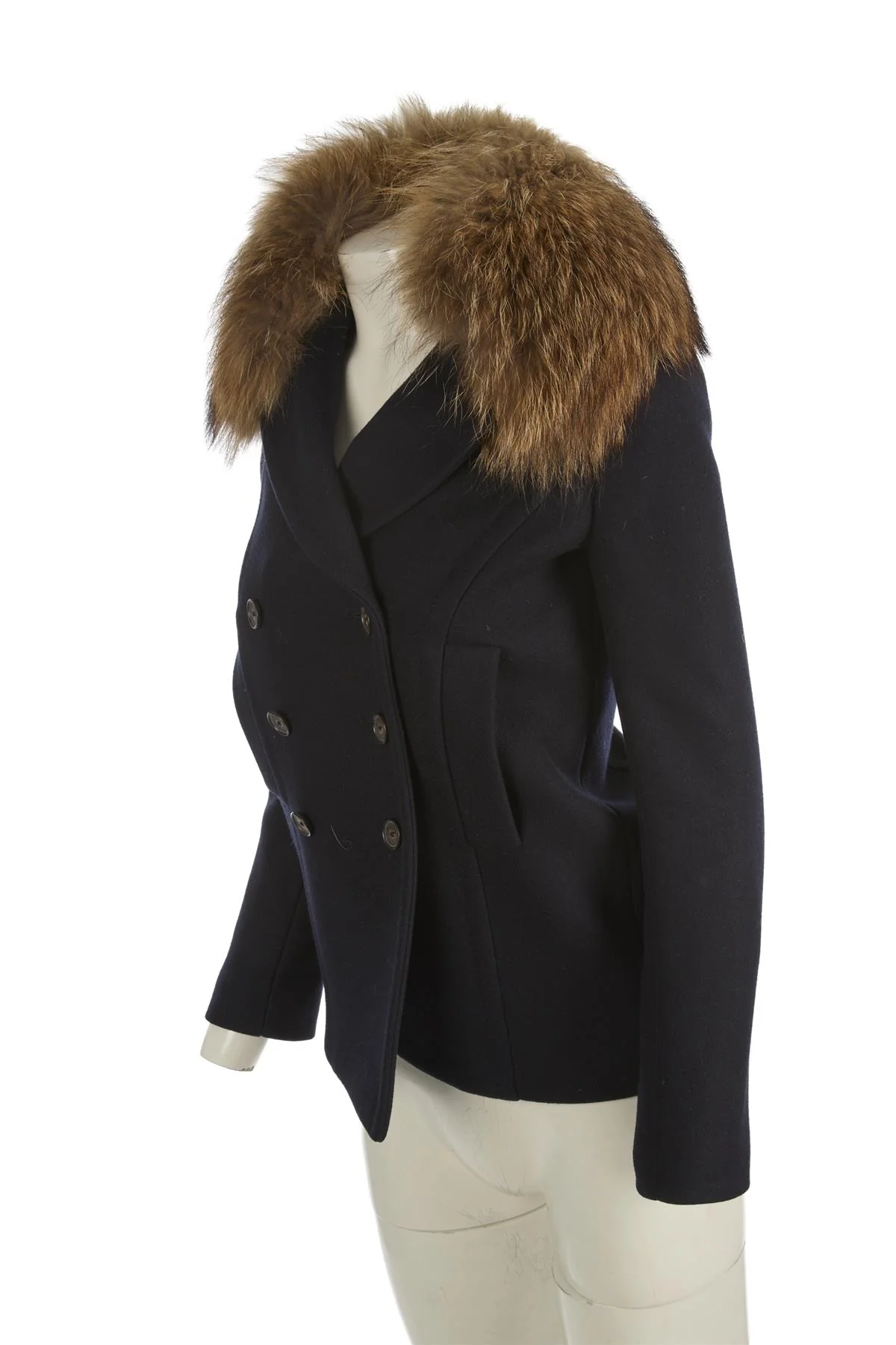 BARNEYS NEW YORK NAVY WOOL JACKET FR 36 UK 8 - Image 3