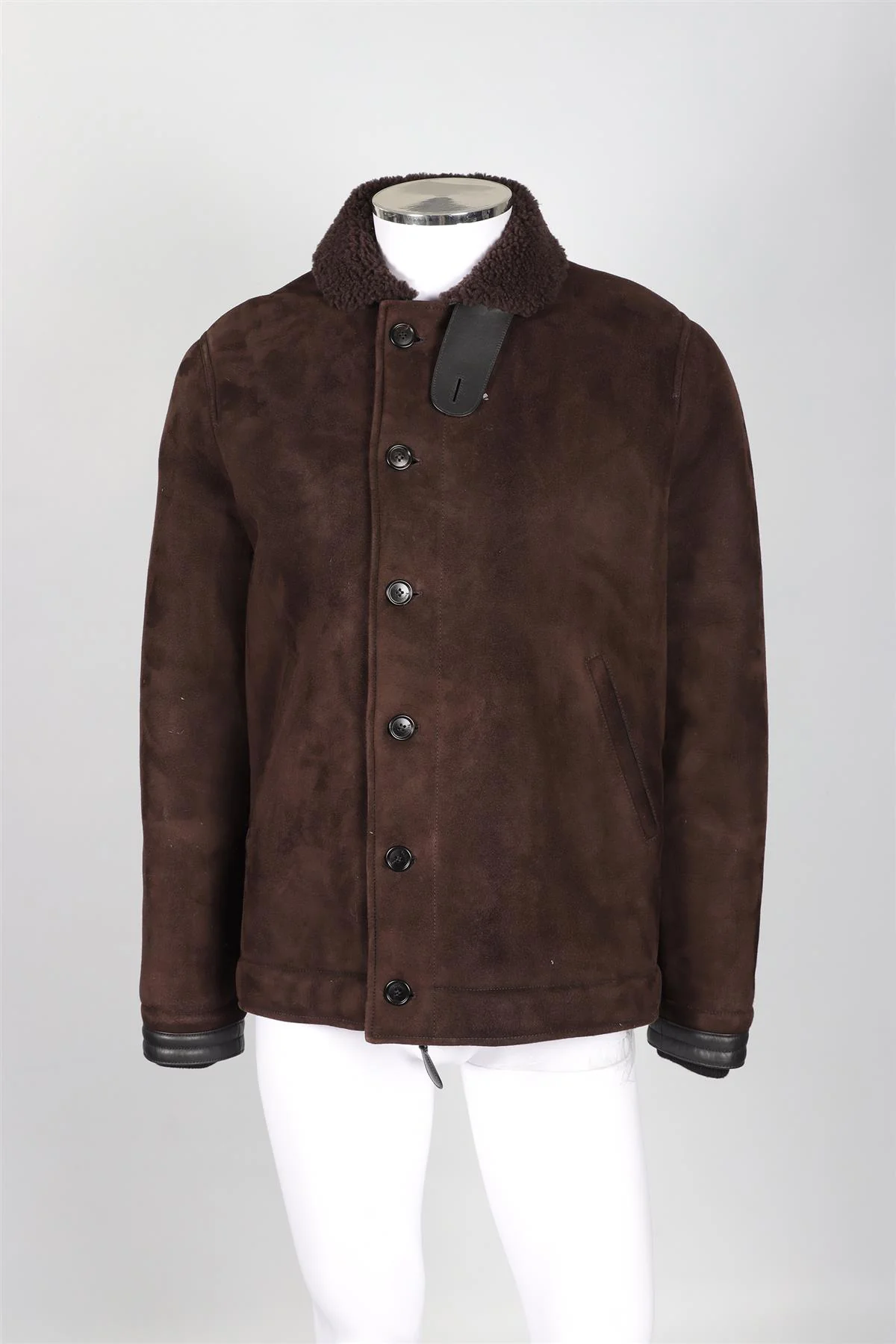 BERLUTI BROWN MEN'S SHEARLING AND SUEDE JACKET LARGE - Image 2
