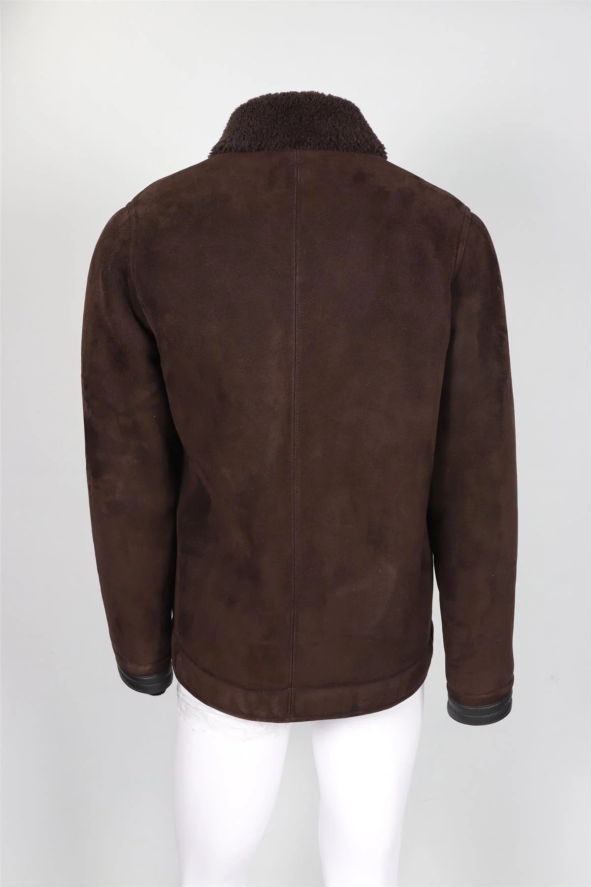 BERLUTI BROWN MEN'S SHEARLING AND SUEDE JACKET LARGE - Image 4