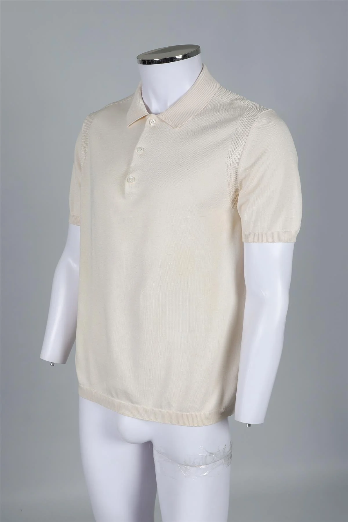 BERLUTI CREAM MEN'S COTTON POLO SHIRT - Image 3