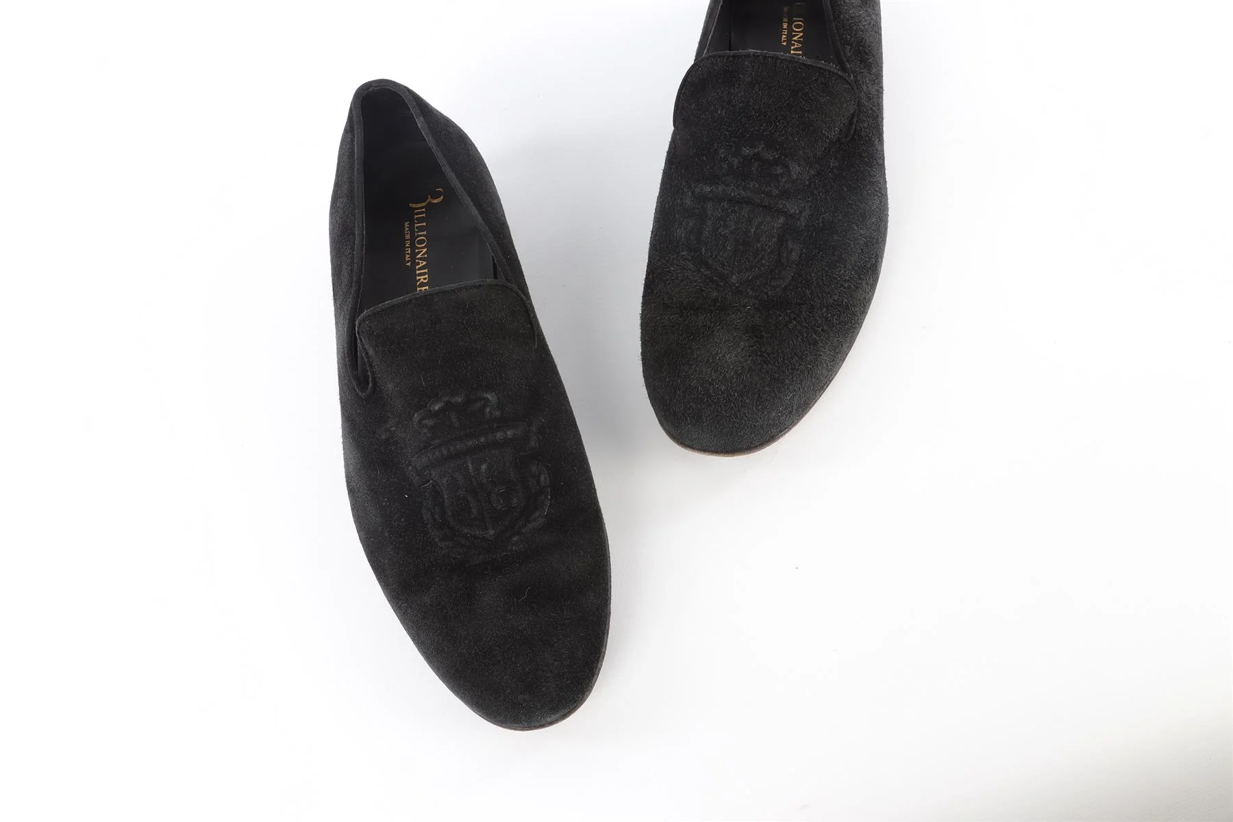 BILLIONAIRE COUTURE BLACK MEN'S SUEDE LOAFERS EU 44 UK 10 US 11 - Image 4