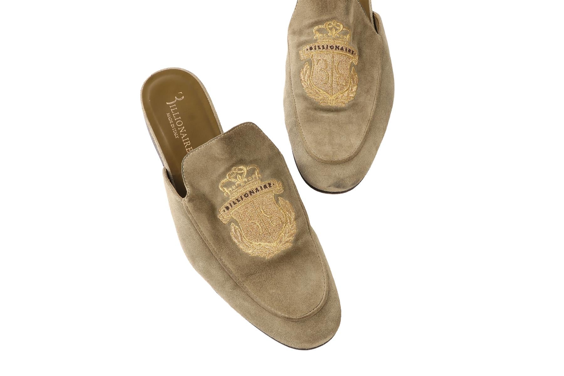 BILLIONAIRE GREEN MEN'S SUEDE MULES EU 42 UK 9 US 12 - Image 4