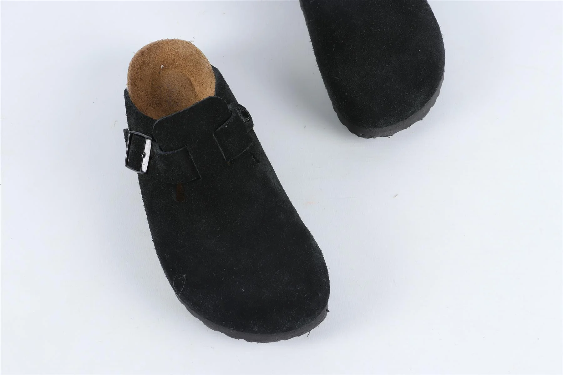 BIRKENSTOCK BLACK SUEDE SLIDERS EU 37 UK 4.5 US 6 - Image 4