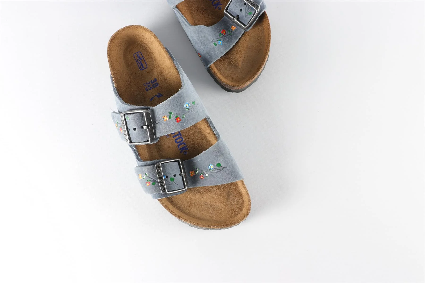 BIRKENSTOCK BLUE SUEDE SANDALS EU 38 UK 5 US 8 - Image 4