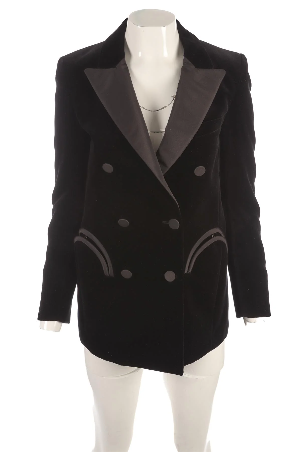 BLAZÉ MILANO BLACK VELVET BLAZER UK 6 - Image 2