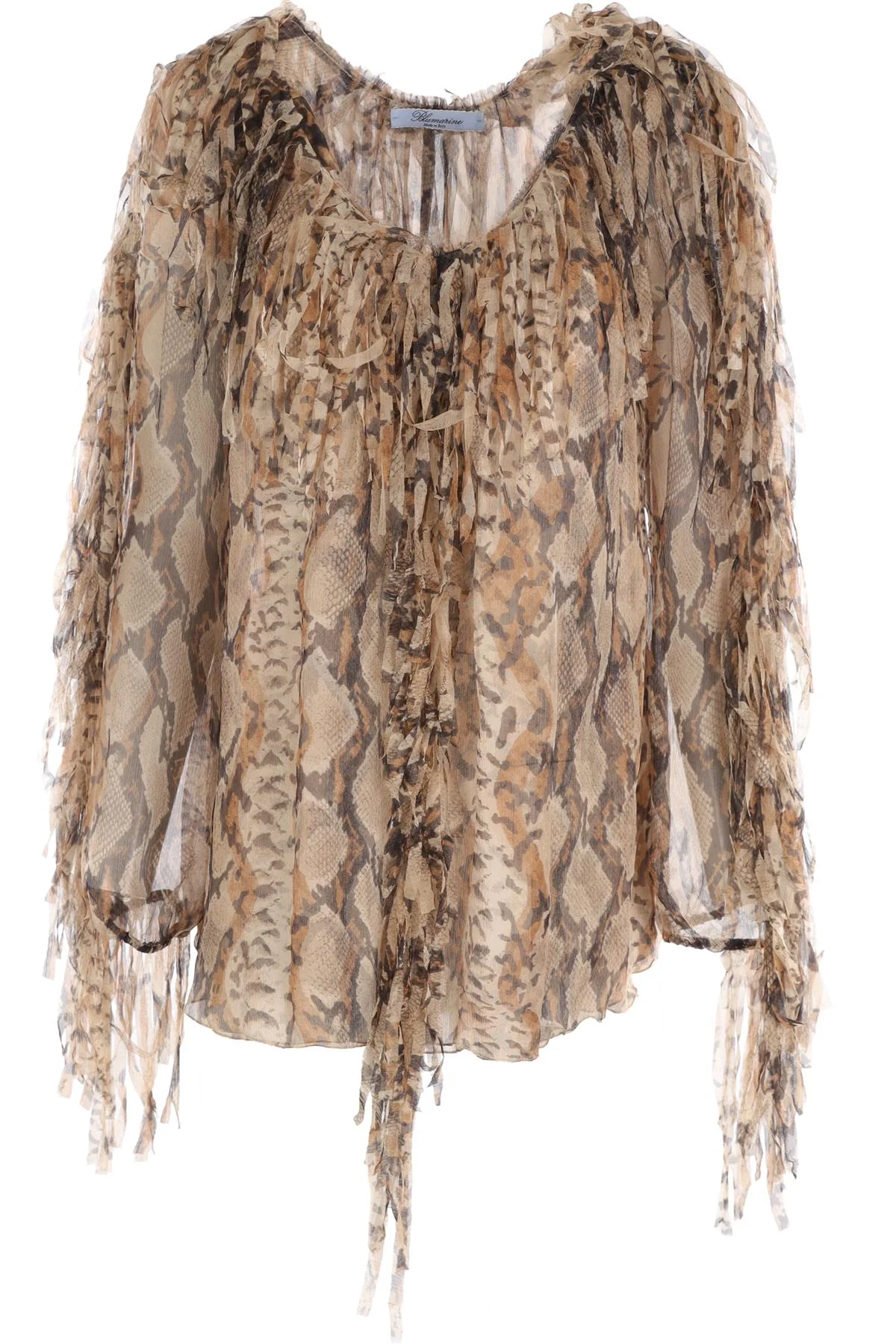 BLUEMARINE BEIGE SILK TOP IT 44 UK 12