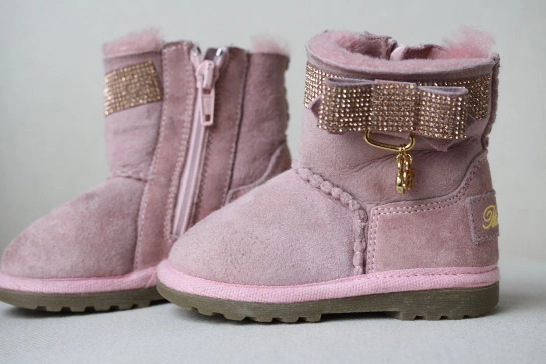 BLUMARINE BABY PINK SUEDE DIAMANTE BOOTS SHOES EU 20 UK 4 - Image 6