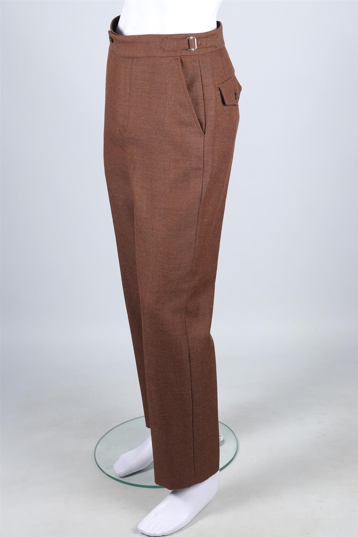 BODE BROWN MEN'S WOOL STRAIGHT LEG PANTS UK/US WAIST 30 - Image 3