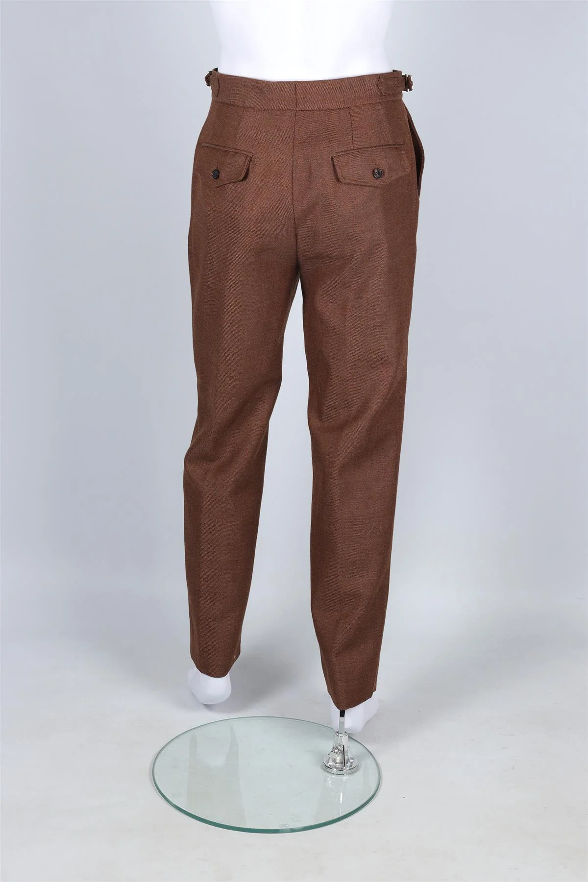 BODE BROWN MEN'S WOOL STRAIGHT LEG PANTS UK/US WAIST 30 - Image 4