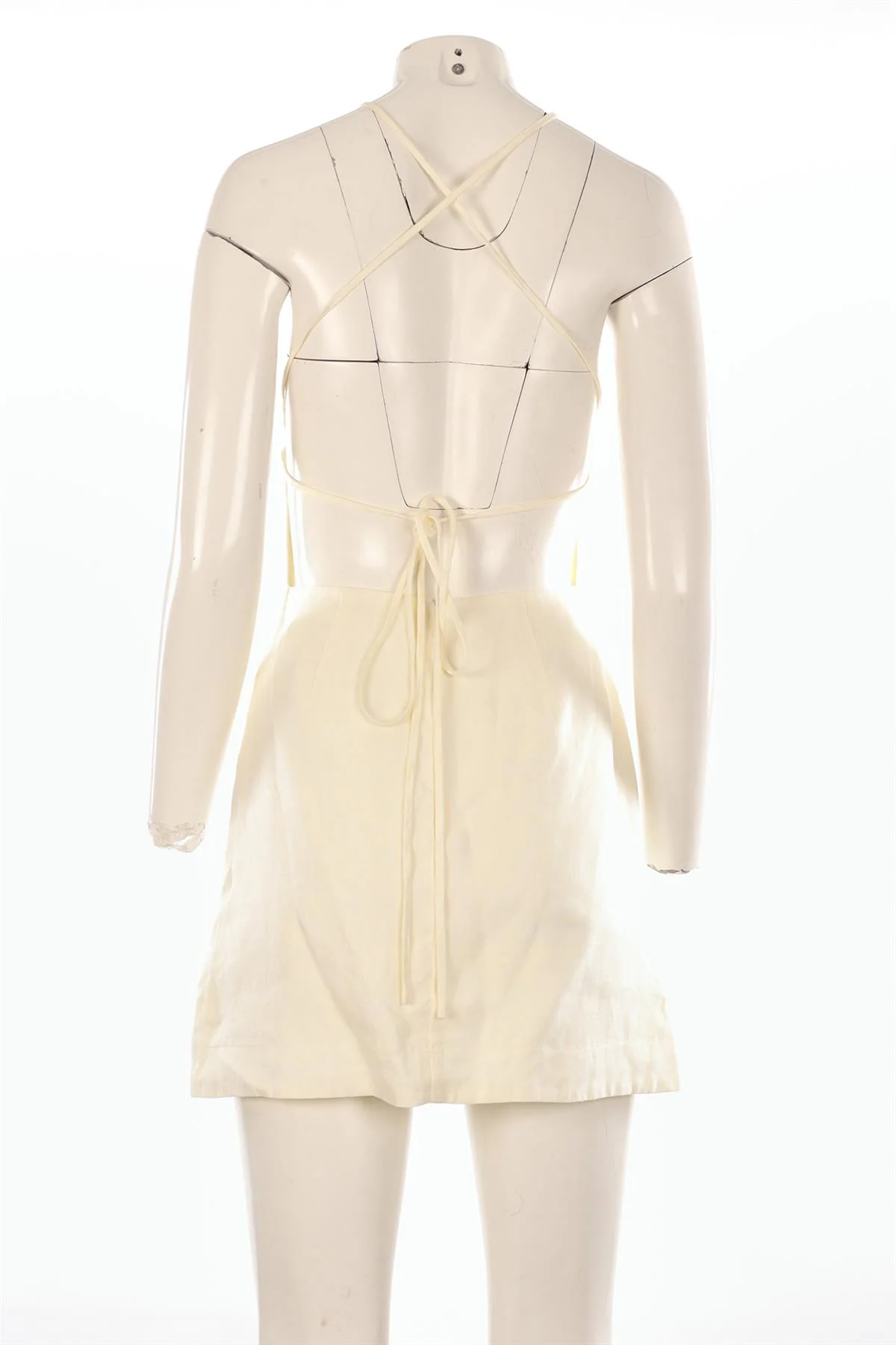 BONDI BORN YELLOW LINEN MINI DRESS XSMALL - Image 4