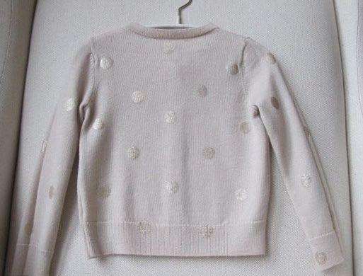 BONPOINT BABY BEIGE METALLIC SPOTTED CARDIGAN 3 YEARS - Image 3