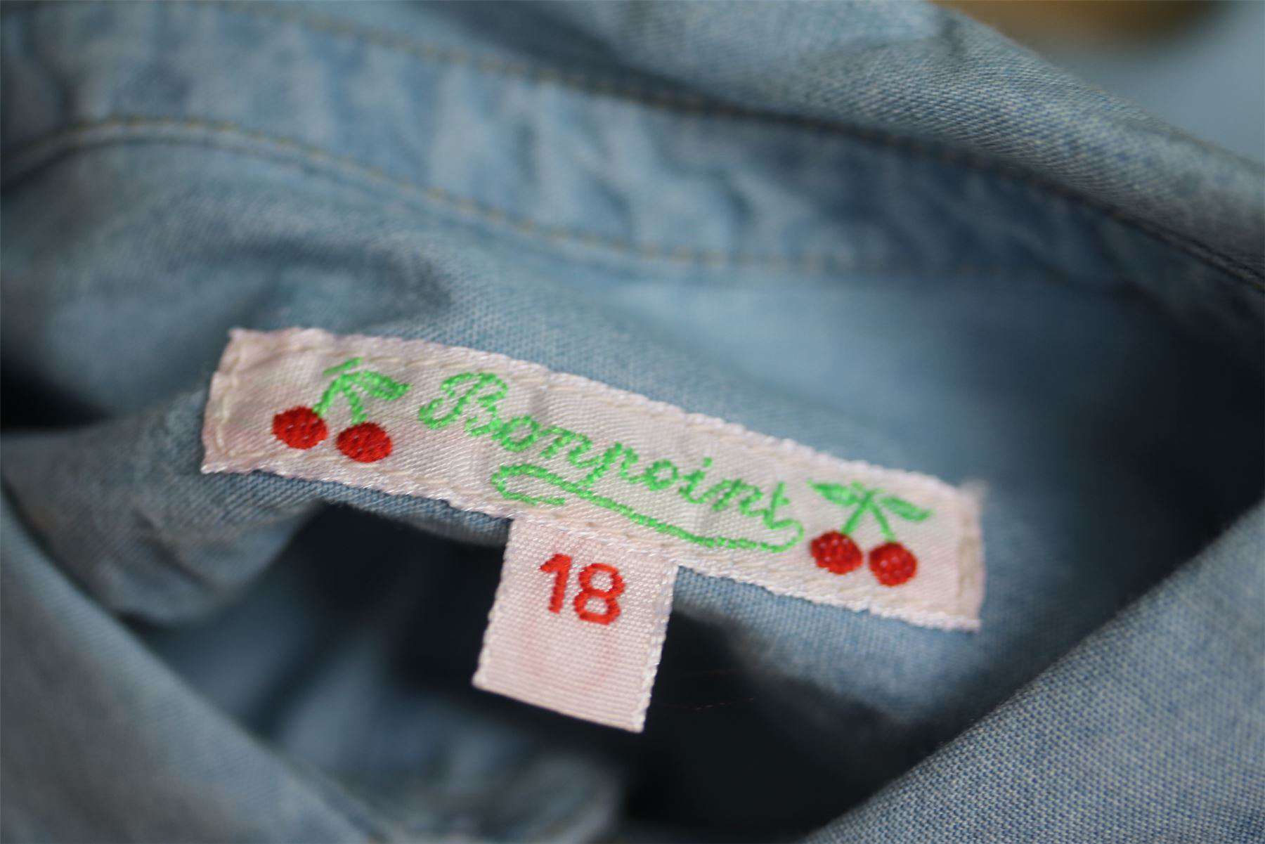 BONPOINT BABY BLUE CHAMBRAY SHIRT 18 MONTHS - Image 3