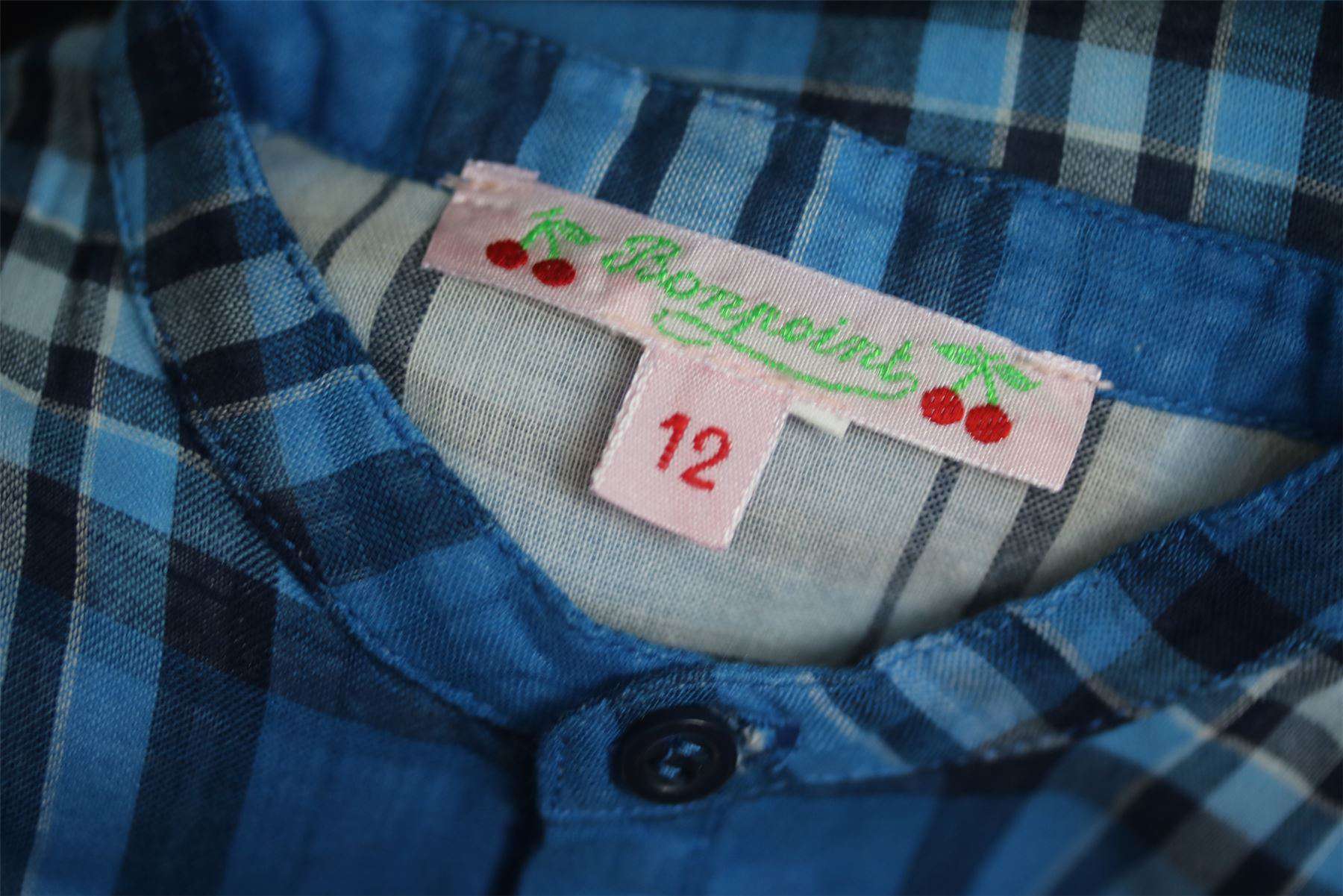 BONPOINT BABY BLUE CHECK SHIRT 12 MONTHS - Image 3