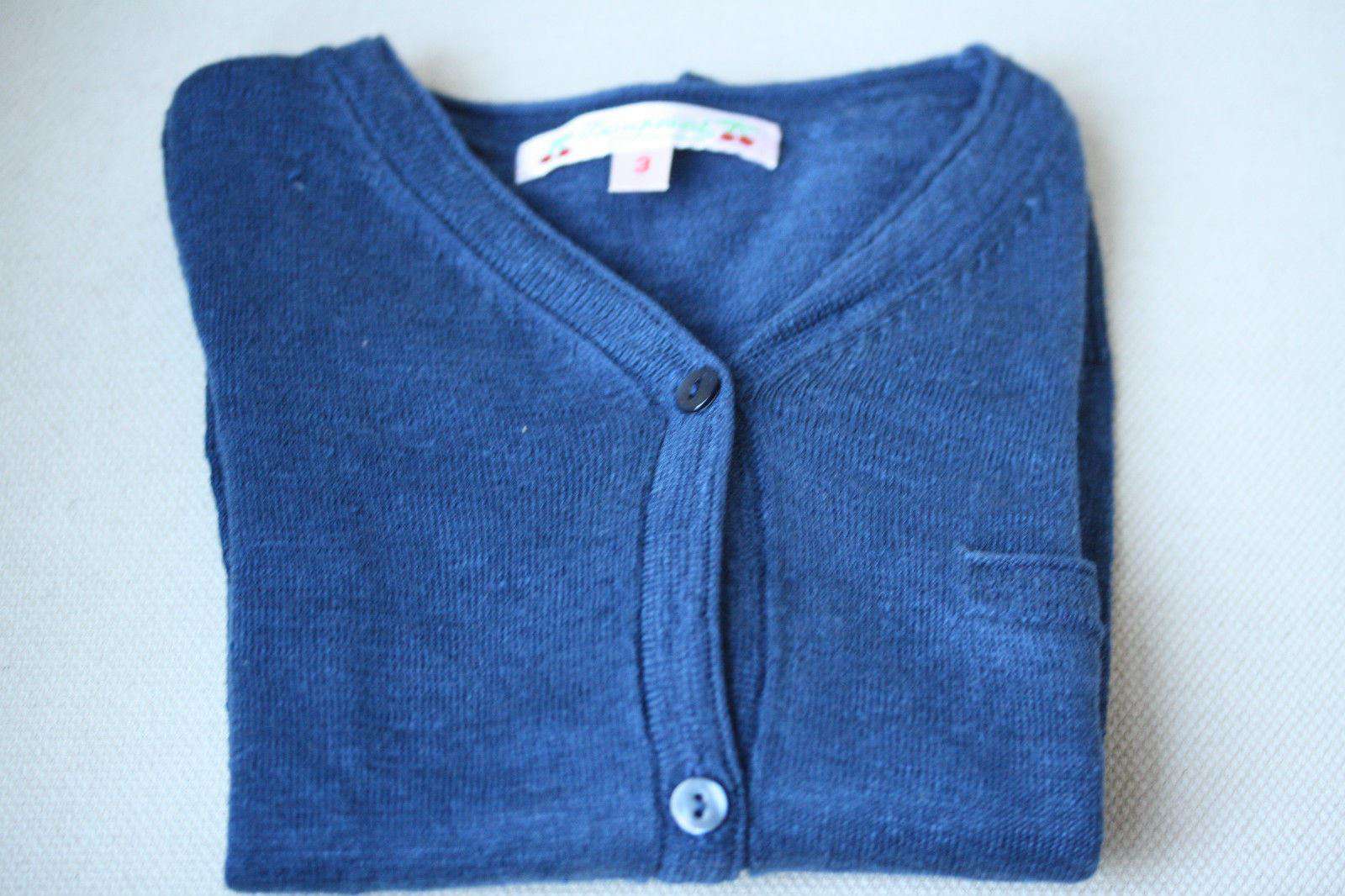 BONPOINT BABY BLUE LINEN CARDIGAN 3 YEARS - Image 5