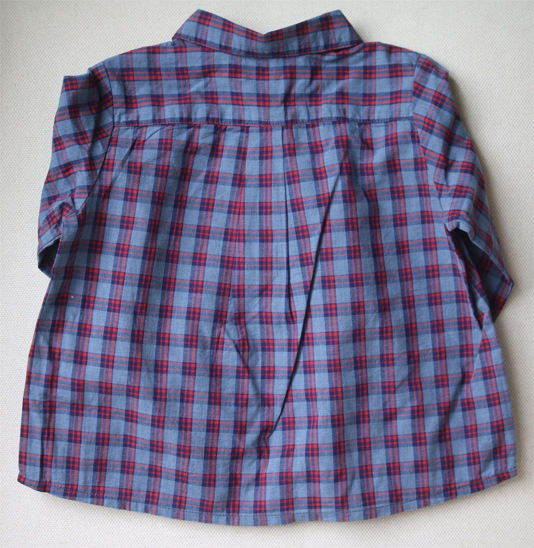 BONPOINT BABY BLUE & RED CHECK SHIRT 2 YEARS - Image 2