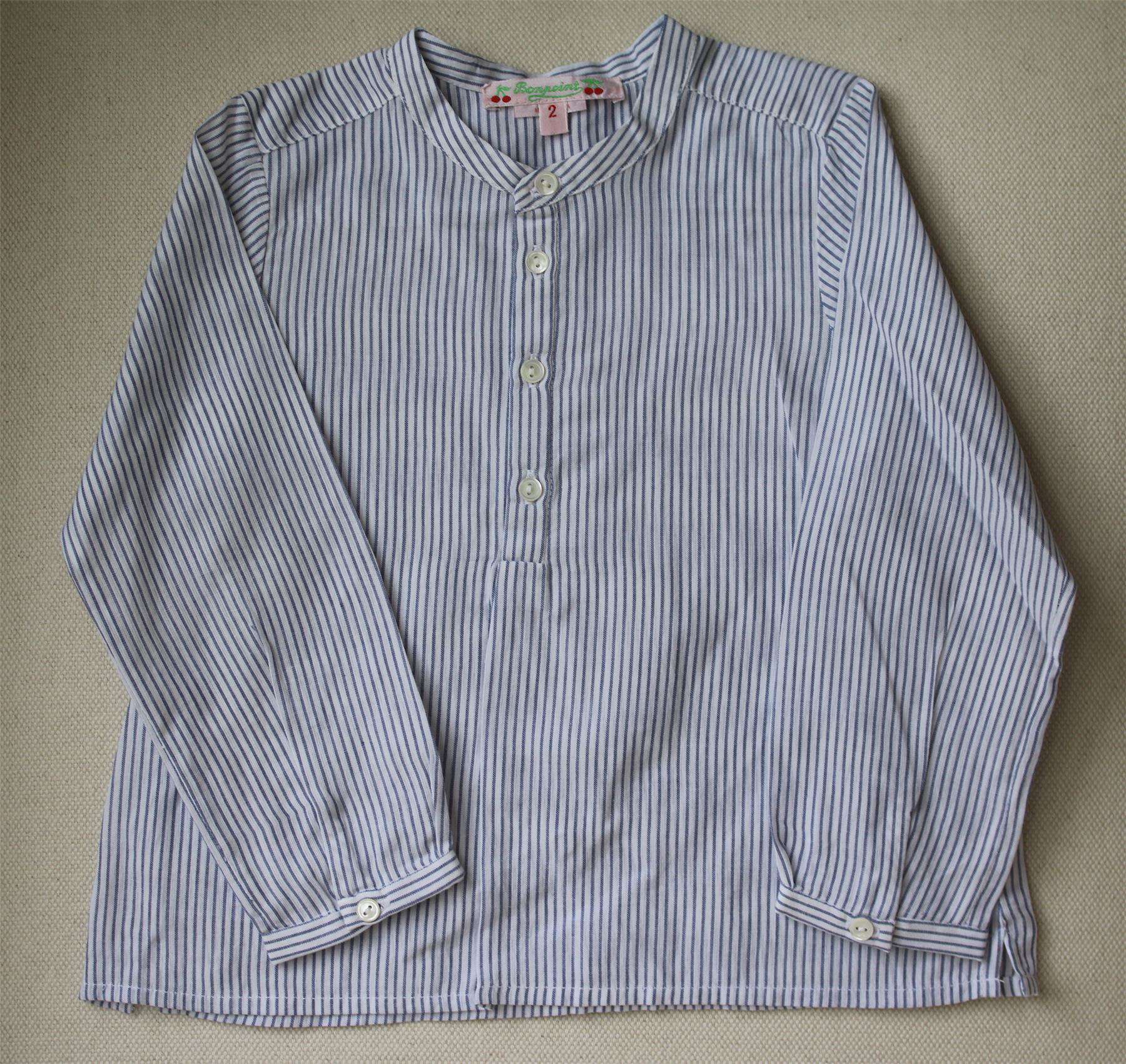 BONPOINT BABY BLUE STRIPE SHIRT 2 YEARS