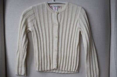 BONPOINT BABY CREAM WOOL ANGORA METALLIC RIBBED CARDIGAN 2 YEARS - Image 5