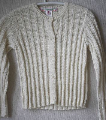BONPOINT BABY CREAM WOOL ANGORA METALLIC RIBBED CARDIGAN 2 YEARS - Image 6
