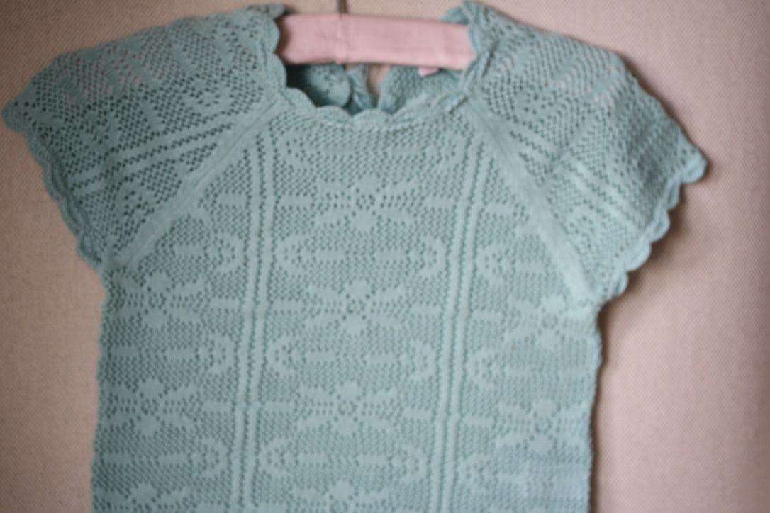 BONPOINT BABY CROCHET AQUA BLUE SWEATER TOP 3 YEARS - Image 4
