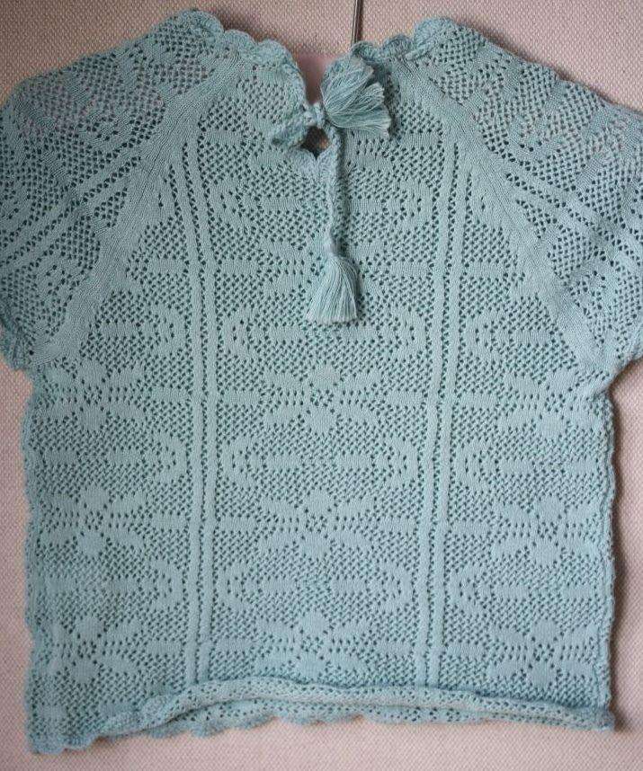 BONPOINT BABY CROCHET AQUA BLUE SWEATER TOP 3 YEARS - Image 6