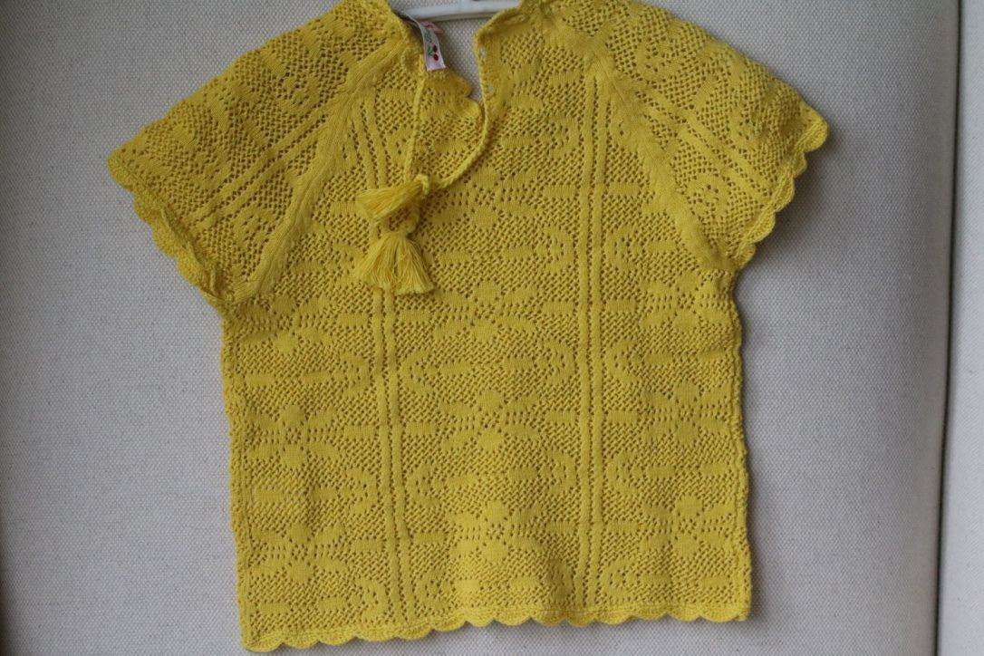 BONPOINT BABY CROCHET YELLOW SWEATER TOP 3 YEARS - Image 4
