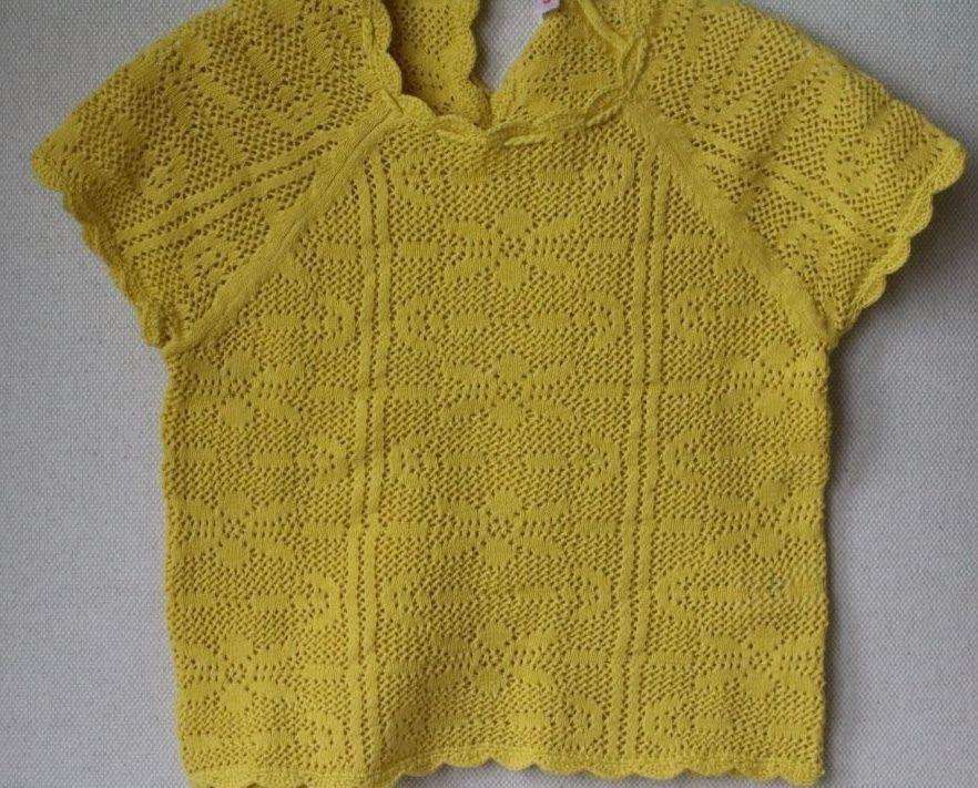 BONPOINT BABY CROCHET YELLOW SWEATER TOP 3 YEARS - Image 5