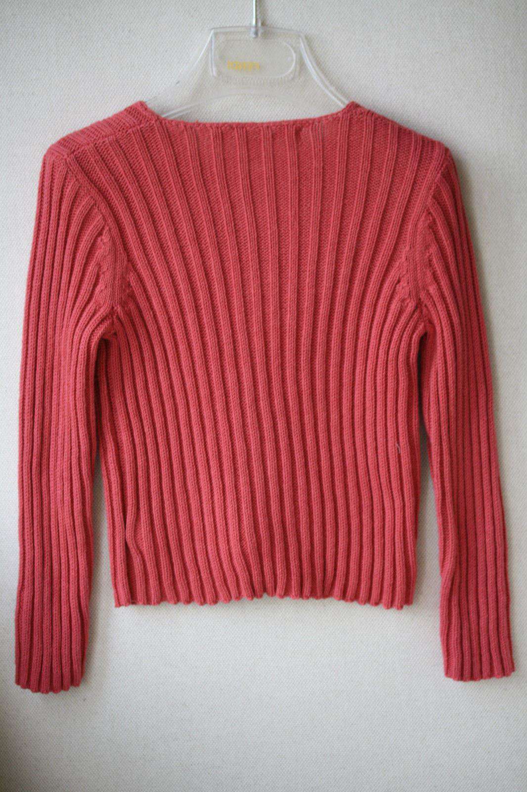 BONPOINT BABY DARK PINK COTTON RIBBED CARDIGAN 2 YEARS - Image 2