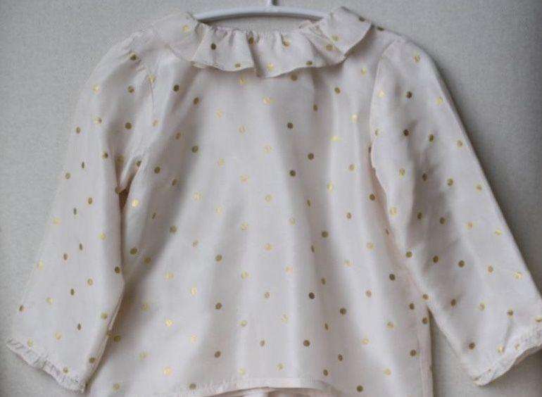 BONPOINT BABY GANITI SILK POLKA DOT BLOUSE TOP 2 YEARS