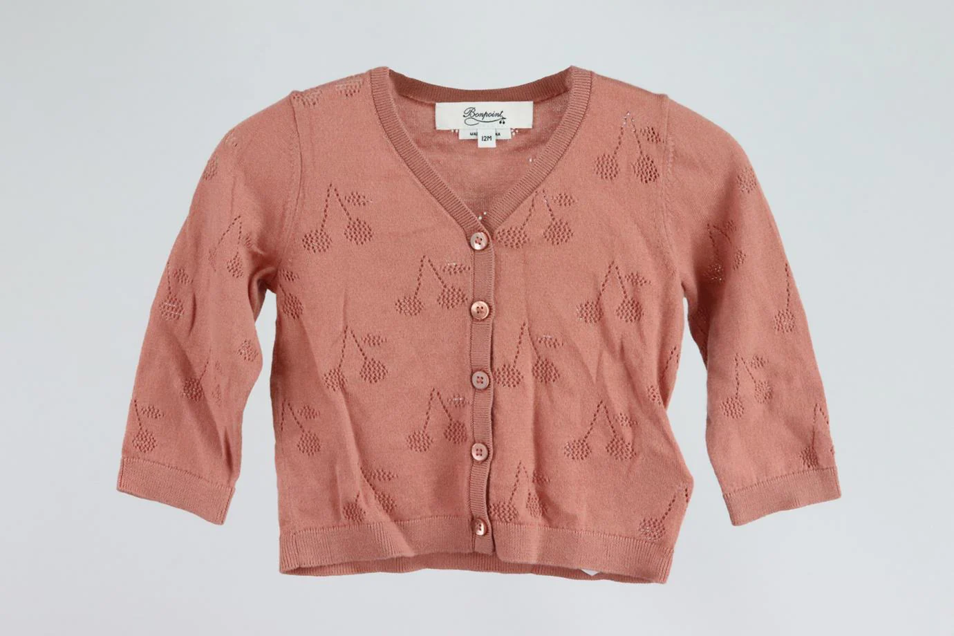 BONPOINT BABY GIRLS COTTON CARDIGAN 12 MONTHS - Image 2