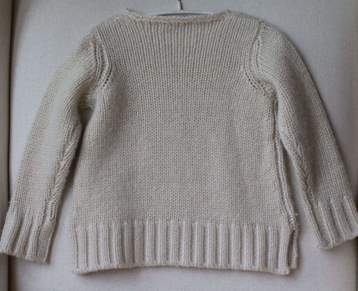 BONPOINT BABY GIRLS CREAM SPARKLE CASHMERE SILK BLEND JUMPER 3 YEARS - Image 3